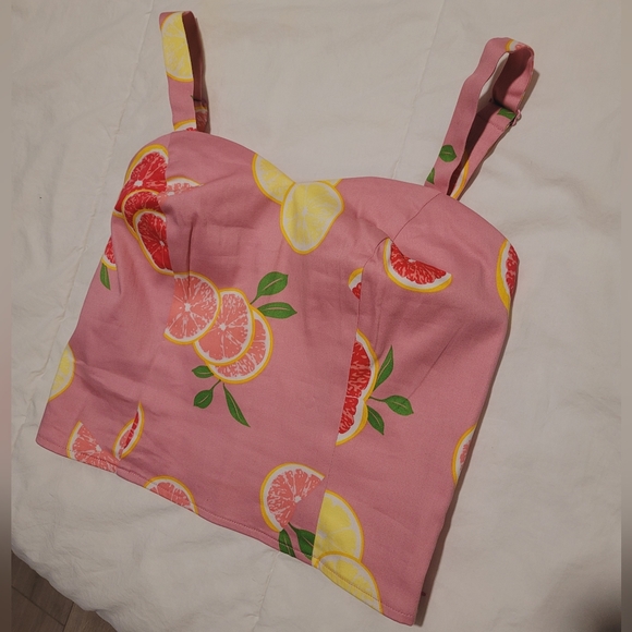 Fruit print crop tank top - Picture 3 of 7